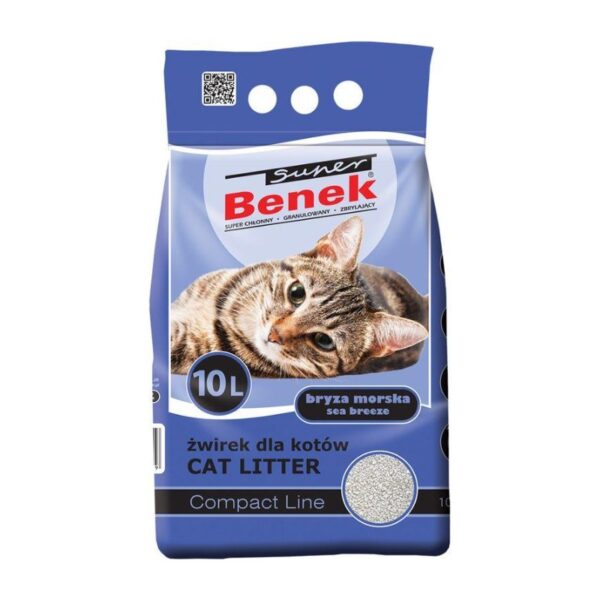 Żwirek dla kota SUPER BENEK COMPACT Line - bryza morska 10L