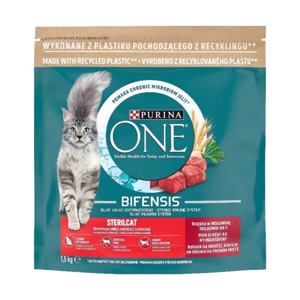 Karma sucha dla kota PURINA ONE Bifensis Sterilcat Wołowina z pszenicą 1.5 kg